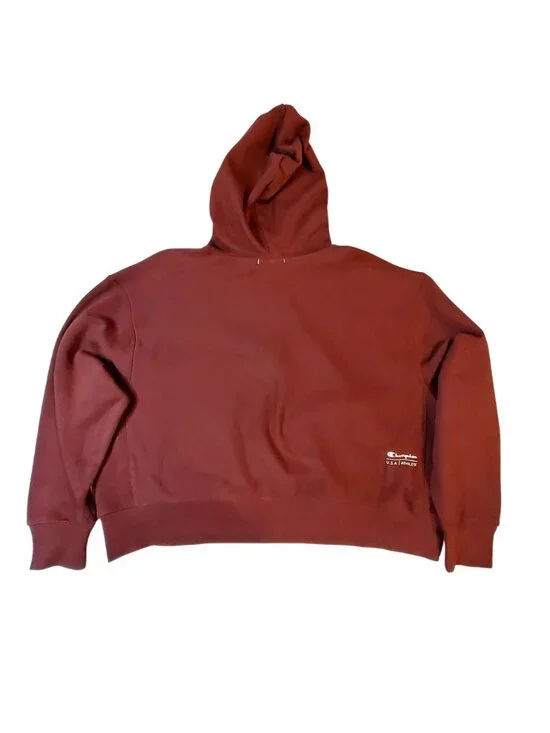 Champion Women Maroon Hoodie Size XXL Loose Fit Cotton Blend USA Athlete - Picture 2 of 11